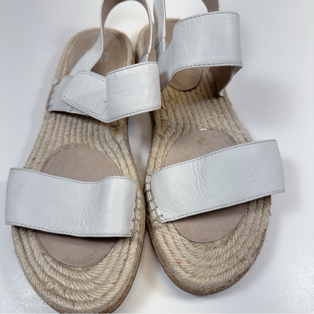 Eileen Fisher Womens 9 Max Espadrille Open Toe Leather Sandal White Color CN - Picture 9 of 10